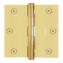 3x3 Inch Solid Brass Ball Bearing Door Hinge - Non Lacquered Polished Brass