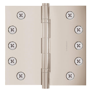 5x5 Inch Solid Brass Ball Bearing Door Hinge - Polished Nickel (US14) - Finsbury Hardware