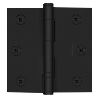 3x3 Inch Solid Brass Ball Bearing Door Hinge - Flat Black (US19) - Finsbury Hardware 