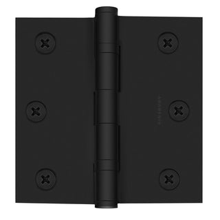 3x3 Inch Solid Brass Ball Bearing Door Hinge - Flat Black (US19) - Finsbury Hardware