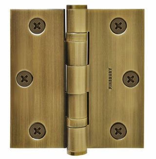 3.5 x 3.5 Inch Solid Brass Ball Bearing Door Hinge - French Antique