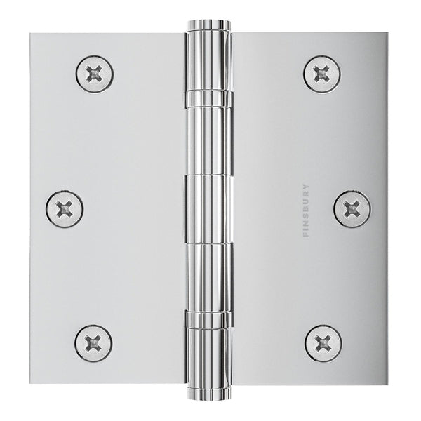 3x3 Inch Solid Brass Ball Bearing Door Hinge - Polished Chrome (US26)