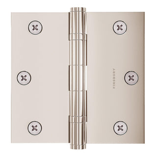 3.5 x 3.5 Inch Solid Brass Ball Bearing Door Hinge - Polished Nickel (US14) - Finsbury Hardware