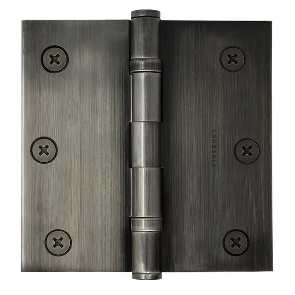 3.5 x 3.5 Inch Solid Brass Ball Bearing Door Hinge - Pewter (US17A)