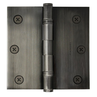 3.5 x 3.5 Inch Solid Brass Ball Bearing Door Hinge - Pewter (US17A) - Finsbury Hardware 