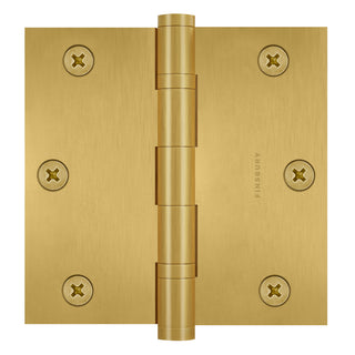 3x3 Inch Solid Brass Ball Bearing Door Hinge - Satin Brass (US4) - Finsbury Hardware 