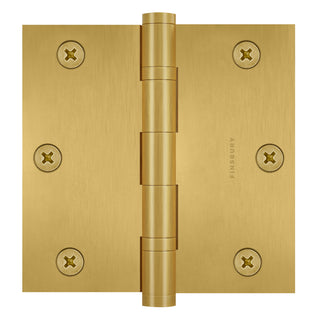 3x3 Inch Solid Brass Ball Bearing Door Hinge - Satin Brass (US4) - Finsbury Hardware