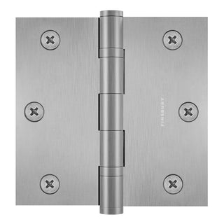 3.5 x 3.5 Inch Solid Brass Ball Bearing Door Hinge - Satin Nickel (US15) - Finsbury Hardware