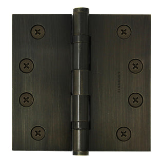 4x4 Inch Solid Brass Ball Bearing Door Hinge - Antique Brass (US5) - Finsbury Hardware 