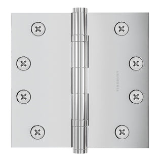 4.5 x 4.5 Inch Solid Brass Ball Bearing Door Hinge - Polished Chrome (US26)