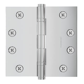4x4 Inch Solid Brass Ball Bearing Door Hinge - Polished Chrome (US26)
