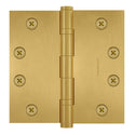 4.5 x 4.5 Inch Solid Brass Ball Bearing Door Hinge - Satin Brass (US4)