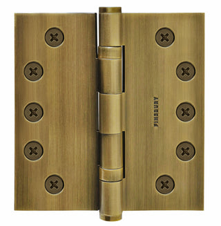 5x5 Inch Solid Brass Ball Bearing Door Hinge - French Antique