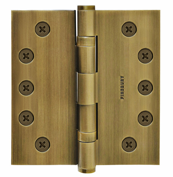 5x5 Inch Solid Brass Ball Bearing Door Hinge - French Antique