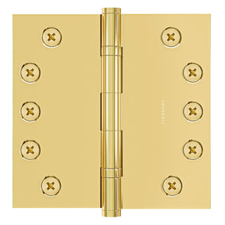 5x5 Inch Solid Brass Ball Bearing Door Hinge - Polished Brass (US3) - Finsbury Hardware
