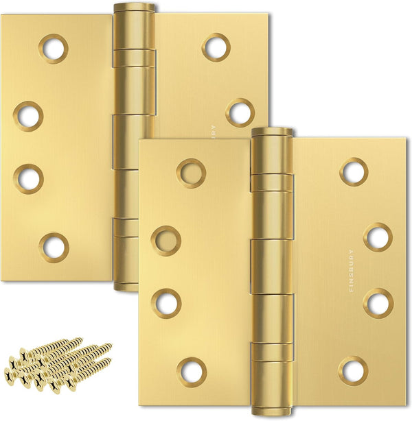 4.5" x 4.5" NRP steel ball bearing hinge, Matte Gold