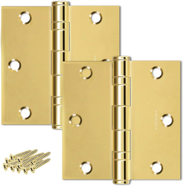3" x 3" NRP steel ball bearing hinge, Polished Gold
