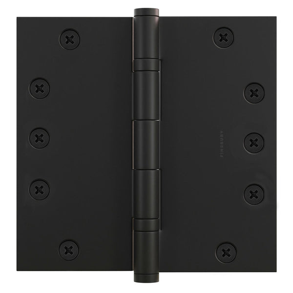 6x6 Inch Solid Brass Ball Bearing Door Hinge - Flat Black (US19)