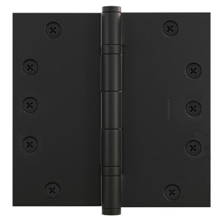 6x6 Inch Solid Brass Ball Bearing Door Hinge - Flat Black