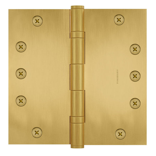 6x6 Inch Solid Brass Ball Bearing Door Hinge - Satin Brass (US4)
