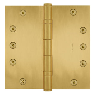 6x6 Inch Solid Brass Ball Bearing Door Hinge - Satin Brass