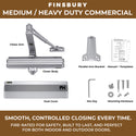 Medium/Heavy Duty Door Closer - Aluminum Finish