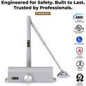 Medium/Heavy Duty Door Closer - Aluminum Finish