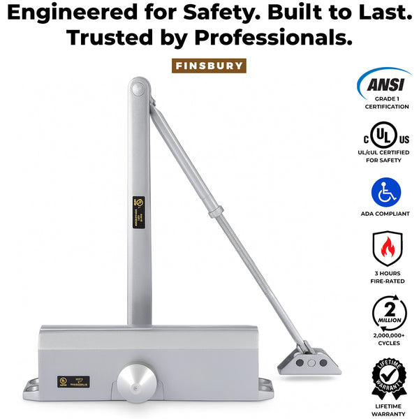 Medium/Heavy Duty Door Closer - Aluminum Finish