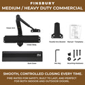 Medium/Heavy Duty Door Closer - Matte Black Finish