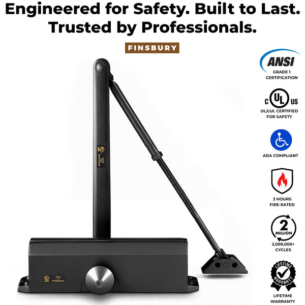 Medium/Heavy Duty Door Closer - Matte Black Finish