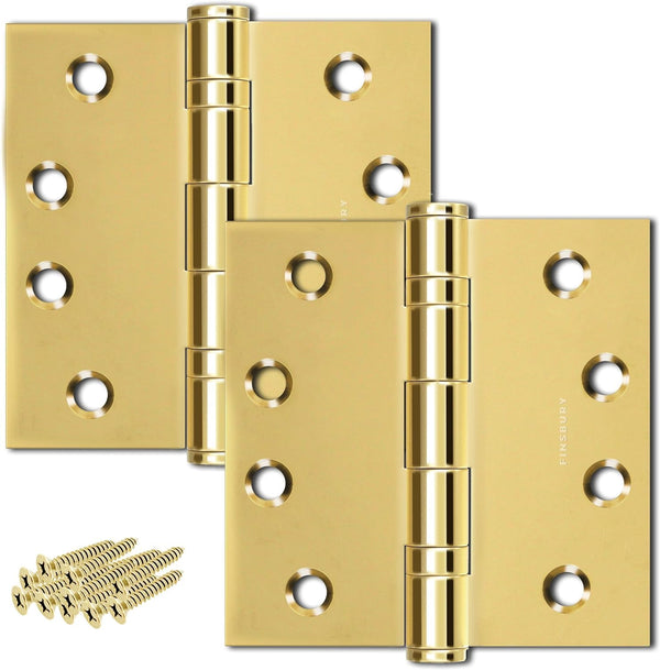 4.5" x 4.5" NRP steel ball bearing hinge, Polished Gold