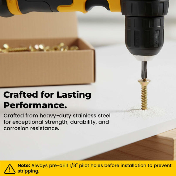 Solid brass #12 wood screws, unlacquered