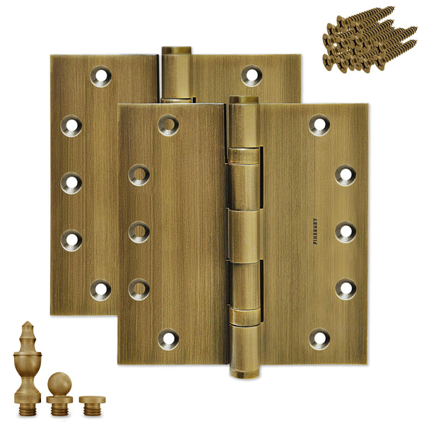 6x6 solid brass door hinge, French Antique