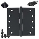 5x5 Inch Solid Brass Ball Bearing Entrance Door Hinge - Matte Black (Super Heavy Duty 5MM)