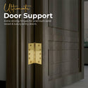 5x5 Inch Solid Brass Ball Bearing Entrance Door Hinge - Polished Brass (Super Heavy Duty 5MM)