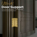 5x5 Inch Solid Brass Ball Bearing Entrance Door Hinge - Satin Brass (Super Heavy Duty 5MM)