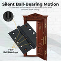 5x5 Inch Solid Brass Ball Bearing Entrance Door Hinge - Matte Black (Super Heavy Duty 5MM)