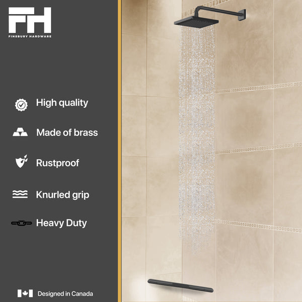 Hotel Style Shower Bar Footrest - Matte Black Finish