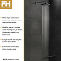 Hotel Style Shower Bar Footrest - Matte Black Finish