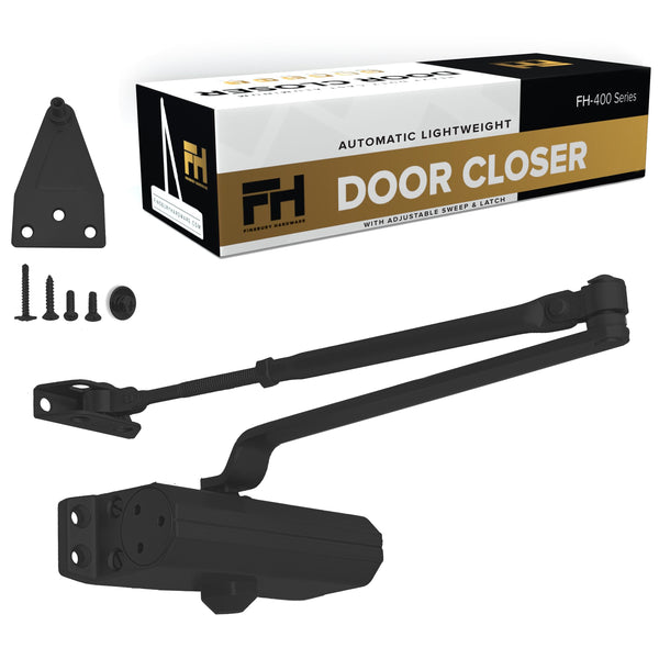 Lightweight Aluminum Door Closer - Size 3 - Matte Black