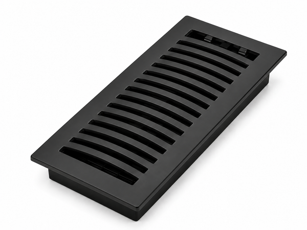 Modern Floor Vent with Adjustable Air Flow – Standard 4"×10" – Matte Black Finish (US19)