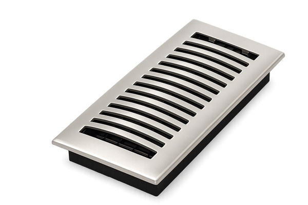 Modern Floor Vent with Adjustable Air Flow – Standard 4"×10" – Polished Chrome Finish (US26)
