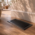 Modern Floor Vent with Adjustable Air Flow – Standard 4"×10" – Matte Black Finish (US19)