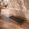 Floor Vent with Geometric Design and Adjustable Air Flow – Standard 4"×10" – Bronze Finish