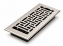 Floor Vent with Geometric Design and Adjustable Air Flow – Standard 4"×10" – Satin Nickel Finish (US15)