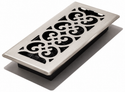 Floor Vent with Scroll Design and Adjustable Air Flow – Standard 4"×10" – Satin Nickel Finish (US15)