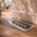 Floor Vent with Scroll Design and Adjustable Air Flow – Standard 4"×10" – Satin Nickel Finish (US15)
