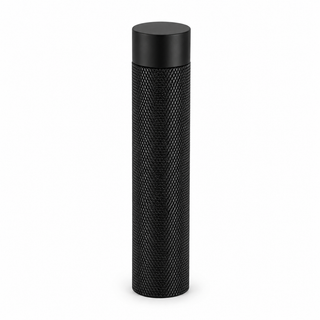 3" Wall-Mount Knurled Round Post Door Stop – Solid Brass, Residential Grade, Flat Black (US19)
