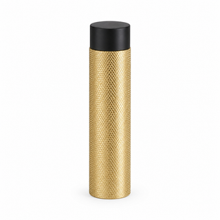 3" Wall-Mount Knurled Round Post Door Stop – Solid Brass, Residential Grade, Satin Brass (US4)
