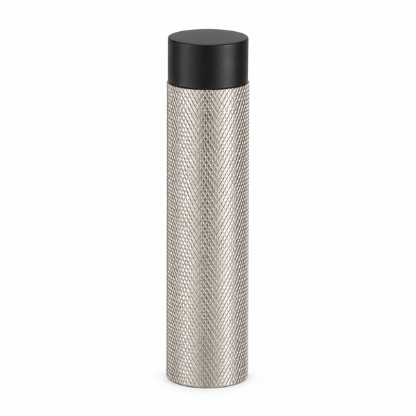 3" Wall-Mount Knurled Round Post Door Stop – Solid Brass, Residential Grade, Satin Nickel (US15)